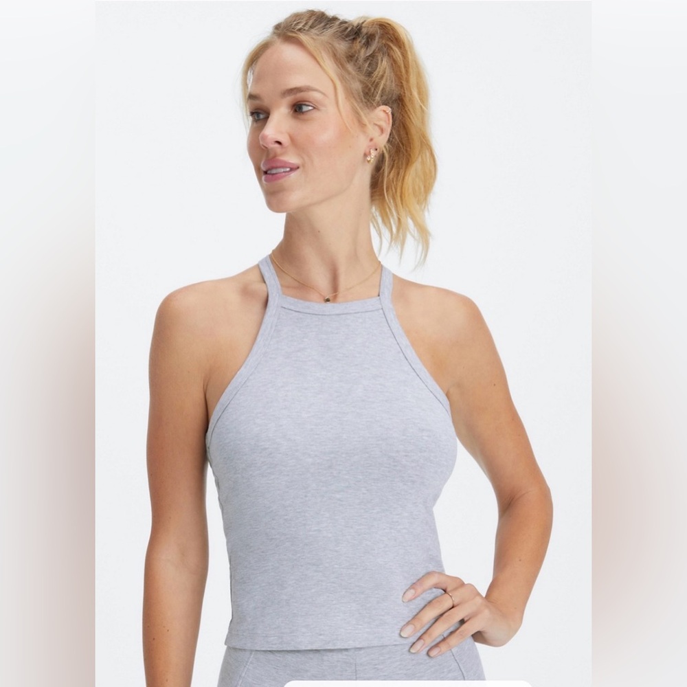 NWT Fabletics Live-In Halter Tank Heather Gray Women's Medium